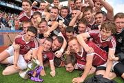 1 May 2011; Galway players celebrate with the cup at the end of the game. Cadbury GAA All-Ireland Football U21 Championship Final, Cavan v Galway, Croke Park, Dublin. Picture credit: David Maher / SPORTSFILE