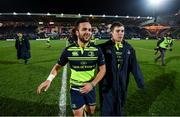 9 December 2016; Jamison Gibson-Park, left, and Luke McGrath of Leinster following the European Rugby Champions Cup Pool 4 Round 3 match between Northampton Saints and Leinster at Franklin's Gardens in Northampton, England. Photo by Stephen McCarthy/Sportsfile