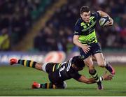 9 December 2016; Garry Ringrose of Leinster is tackled by Luther Burrell of Northampton Saints during the European Rugby Champions Cup Pool 4 Round 3 match between Northampton Saints and Leinster at Franklin's Gardens in Northampton, England. Photo by Stephen McCarthy/Sportsfile