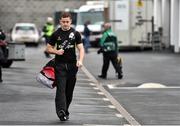 10 December 2016; Paddy Jackson of Ulster arrives ahead of the European Rugby Champions Cup Pool 5 Round 3 match between Ulster and ASM Clermont Auvergne at the Kingspan Stadium in Belfast. Photo by Ramsey Cardy/Sportsfile