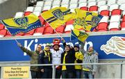 10 December 2016; An Ulster fan along with fans of ASM Clermont Auvergne before the European Rugby Champions Cup Pool 5 Round 3 match between Ulster and ASM Clermont Auvergne at the Kingspan Stadium in Belfast. Photo by Oliver McVeigh/Sportsfile