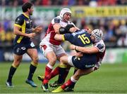 10 December 2016; Scott Spedding of ASM Clermont Auvergne is tackled by Rory Best, left, and Luke Marshall of Ulster during the European Rugby Champions Cup Pool 5 Round 3 match between Ulster and ASM Clermont Auvergne at the Kingspan Stadium in Belfast. Photo by Ramsey Cardy/Sportsfile