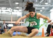 10 December 2016; Chloe Casey of Ireland, from St. Raphael's College, Loughrea, competing during the Under 16 Girls long jump event at the Combined Events Schools International games at Athlone IT in Co. Westmeath. Photo by Cody Glenn/Sportsfile