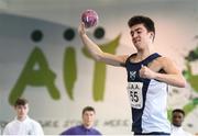10 December 2016; Matt Chandler of Scotland, from Balfron High School, competing in the Over 16 Boys shot putt event at the Combined Events Schools International games at Athlone IT in Co. Westmeath. Photo by Cody Glenn/Sportsfile