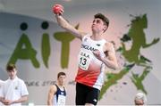 10 December 2016; Joshua Hewett of England, from Castle Rushen School, Isle of Man, competing in the Over 16 Boys shot putt event at the Combined Events Schools International games at Athlone IT in Co. Westmeath. Photo by Cody Glenn/Sportsfile