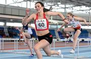 10 December 2016; Grace Morgan of Wales, from Radyr Comprehensive, competing in the Under 16 Girls 60m hurdles at the Combined Events Schools International games at Athlone IT in Co. Westmeath. Photo by Cody Glenn/Sportsfile