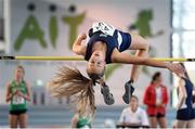 10 December 2016; Lucy Smith of Scotland, from Dollar Academy, competes in the Under 16 Girls high jump event at the Combined Events Schools International games at Athlone IT in Co. Westmeath. Photo by Cody Glenn/Sportsfile