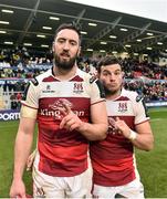 10 December 2016; Peter Browne, left, and Sean Reidy of Ulster celebrate after the European Rugby Champions Cup Pool 5 Round 3 match between Ulster and ASM Clermont Auvergne at the Kingspan Stadium in Belfast. Photo by Oliver McVeigh/Sportsfile
