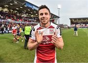 10 December 2016; Tommy Bowe of Ulster celebrates after the European Rugby Champions Cup Pool 5 Round 3 match between Ulster and ASM Clermont Auvergne at the Kingspan Stadium in Belfast. Photo by Oliver McVeigh/Sportsfile