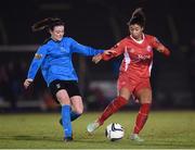 30 November 2016; Gloria Douglas of Shelbourne in action against Jetta Berrill of UCD Waves during the Continental Tyres Women's National League match between Shelbourne and UCD Waves at Morton Stadium in Santry, Dublin. Photo by Stephen McCarthy/Sportsfile