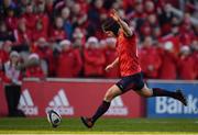10 December 2016; Tyler Bleyendaal of Munster kicks a penalty during the European Rugby Champions Cup Pool 1 Round 3 match between Munster and Leicester Tigers at Thomond Park in Limerick. Photo by Brendan Moran/Sportsfile