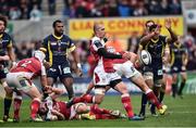 10 December 2016; Ruan Pienaar of Ulster clearing the ball out of defence during the European Rugby Champions Cup Pool 5 Round 3 match between Ulster and ASM Clermont Auvergne at the Kingspan Stadium in Belfast. Photo by Oliver McVeigh/Sportsfile