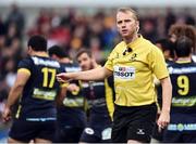 10 December 2016; Referee Wayne Barnes during the European Rugby Champions Cup Pool 5 Round 3 match between Ulster and ASM Clermont Auvergne at the Kingspan Stadium in Belfast. Photo by Oliver McVeigh/Sportsfile