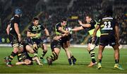 9 December 2016; Robbie Henshaw of Leinster is tackled by Nic Groom of Northampton Saints as JJ Hanrahan is upended during the European Rugby Champions Cup Pool 4 Round 3 match between Northampton Saints and Leinster at Franklin's Gardens in Northampton, England. Photo by Stephen McCarthy/Sportsfile