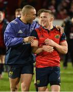 10 December 2016; Simon Zebo and Andrew Conway of Munster after the European Rugby Champions Cup Pool 1 Round 3 match between Munster and Leicester Tigers at Thomond Park in Limerick. Photo by Diarmuid Greene/Sportsfile