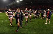 10 December 2016; Leicester Tigers captain Tom Youngs leads his team from the pitch after the European Rugby Champions Cup Pool 1 Round 3 match between Munster and Leicester Tigers at Thomond Park in Limerick. Photo by Brendan Moran/Sportsfile
