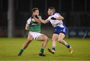 10 December 2016; John O'Loughlin of Leinster in action against Fintan Cregg of Connacht during the GAA Interprovincial Football Championship Semi-Final between Connacht and Leinster at Parnell Park in Dublin. Photo by Daire Brennan/Sportsfile