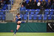 10 December 2016; Jenny Murphy of Leinster kicks a conversion against Ulster during the Women's Interprovincial Rugby Championship Round 2 match between Leinster and Ulster at Donnybrook Stadium in Dublin. Photo by Matt Browne/Sportsfile