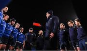 10 December 2016; Leinster coach Adam Griggs with his players at half time during the Women's Interprovincial Rugby Championship Round 2 match between Leinster and Ulster at Donnybrook Stadium in Dublin. Photo by Matt Browne/Sportsfile