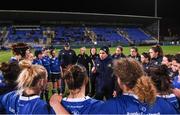 10 December 2016; Leinster coach Adam Griggs with his players at half time during the Women's Interprovincial Rugby Championship Round 2 match between Leinster and Ulster at Donnybrook Stadium in Dublin. Photo by Matt Browne/Sportsfile
