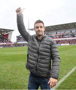 10 December 2016; Double World Superbike Champion Jonathan Rea is introduced to the stadium at half time during the European Rugby Champions Cup Pool 5 Round 3 match between Ulster and ASM Clermont Auvergne at the Kingspan Stadium in Belfast. Photo by Ramsey Cardy/Sportsfile