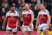 10 December 2016; Charles Piutau, left, Rory Best, centre, and Paddy Jackson of Ulster during the European Rugby Champions Cup Pool 5 Round 3 match between Ulster and ASM Clermont Auvergne at the Kingspan Stadium in Belfast. Photo by Ramsey Cardy/Sportsfile