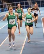 10 December 2016; Rachel Kelly of Ireland, from Loreto, Kilkenny, on her way to winning her heat in the Over16 Girls 800m event during the Combined Events Schools International games at Athlone IT in Co. Westmeath. Photo by Cody Glenn/Sportsfile