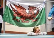 10 December 2016; A young Wales supporter during the Combined Events Schools International games at Athlone IT in Co. Westmeath. Photo by Cody Glenn/Sportsfile