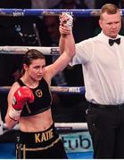 10 December 2016; Katie Taylor following victory after her Super-Featherweight fight with Viviane Obenauf at the Manchester Arena in Manchester, England. Photo by Stephen McCarthy/Sportsfile