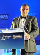 4 May 2011; Omar Hassanein, the new CEO of IRUPA, speaking at the Bord Gáis Energy IRUPA Players Awards. Burlington Hotel, Dublin. Picture credit: Brendan Moran / SPORTSFILE