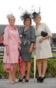 5 May 2011; Enjoying a day at the races are, from left, Ann Quinn, from Feshford, Co. Kilkenny, Maria McDonnell, from Timolin, Co. Kildare, and Alice Farrelly, from Kilkenny City. Punchestown Irish National Hunt Festival 2011, Punchestown, Co. Kildare. Picture credit: Barry Cregg / SPORTSFILE