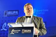 4 May 2011; Speaking at the Bord Gáis Energy IRUPA Players Awards is John Mullins, CEO, Bord Gáis Energy. Burlington Hotel, Dublin. Picture credit: Brendan Moran / SPORTSFILE