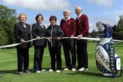 5 May 2011; The European Solheim Cup team captain, Alison Nicholas, with from left, Kitty Maher, Lady President, Jackie Leahy, Lady Captain, Kevin Argue, Captain and Tony Hackett, President, at the opening of the new short-game practice areas at Castletroy Golf Club. The 2011 Solheim Cup will take place on the stunning Jack Nicklaus Signature Course in Killeen Castle, County Meath, from 23-25 September 2011. The professional ladies golf event between Europe and the USA is the most prestigious international team event in women’s professional golf and one of the biggest international sporting events to be staged in Ireland this year. Visit www.solheimcup.com for ticketing information. Castletroy Golf Club, Golf Links Road, Castletroy, Co. Limerick Picture credit: Matt Browne / SPORTSFILE