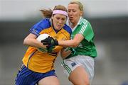7 May 2011; Eimear Considine, Clare, in action against Claire Woods, Fermanagh. Bord Gais Energy National Football League Division Three Final, Fermanagh v Clare, Parnell Park, Donnycarney, Dublin. Picture credit: Ray McManus / SPORTSFILE