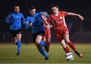 30 November 2016; Leanne Kiernan of Shelbourne in action against Jetta Berrill of UCD Waves during the Continental Tyres Women's National League match between Shelbourne and UCD Waves at Morton Stadium in Santry, Dublin. Photo by Stephen McCarthy/Sportsfile