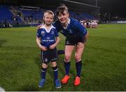 10 December 2016; Leinster captain Carmela Morey with the team mascot Dominic Barry-Walshe before the Women's Interprovincial Rugby Championship Round 2 match between Leinster and Ulster at Donnybrook Stadium in Dublin. Photo by Matt Browne/Sportsfile