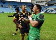 11 December 2016; Bundee Aki of Connacht and Kurtley Beale of Wasps following the European Rugby Champions Cup Pool 2 Round 3 match between Wasps and Connacht at the Ricoh Arena in Coventry, England. Photo by Stephen McCarthy/Sportsfile