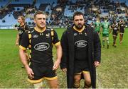 11 December 2016; Jimmy Gopperth, left, and Marty Moore of Wasps following the European Rugby Champions Cup Pool 2 Round 3 match between Wasps and Connacht at the Ricoh Arena in Coventry, England. Photo by Stephen McCarthy/Sportsfile
