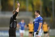 11 December 2016; Referee Anthony Nolann shows the black card to Aidan O'Mahony of Munster during the GAA Interprovincial Football Championship Semi Final match between Munster and Ulster at Parnell Park in Dublin. Photo by Piaras Ó Mídheach/Sportsfile