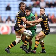 11 December 2016; Rory Parata of Connacht is tackled by Josh Bassett, left, and Jimmy Gopperth of Wasps during the European Rugby Champions Cup Pool 2 Round 3 match between Wasps and Connacht at the Ricoh Arena in Coventry, England. Photo by Stephen McCarthy/Sportsfile
