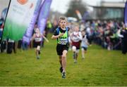 11 December 2016; Thomas Bolton, Metro/St Brigid's A.C, Co. Dublin, on his way to winning the Boys U11 1500m race during the Irish Life Health Novice & Juvenile Uneven Age National Cross Country Championships at Dundalk I.T. in Co. Louth. Photo by Seb Daly/Sportsfile