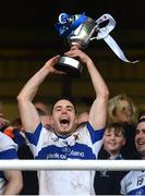 11 December 2016; St Vincent's Shane Carthy lifts the cup following their victory in the AIB GAA Football Senior Club Championship Final match between Rhode and St Vincent's at O'Moore Park in Portlaoise, Co. Laois. Photo by Ramsey Cardy/Sportsfile
