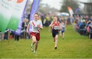 11 December 2016; Oisin Kelly, Cranford A.C, Co. Donegal, on his way to winning the Boys U13 2500m race during the Irish Life Health Novice & Juvenile Uneven Age National Cross Country Championships at Dundalk I.T. in Co. Louth. Photo by Seb Daly/Sportsfile