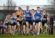 11 December 2016; Daire O'Sullivan, left, Carraig-Na-Bhfear A.C, Co. Cork, Tommie Connolly, right, Leevale A.C, Co. Cork, lead the Boys U15 3500m race during the Irish Life Health Novice & Juvenile Uneven Age National Cross Country Championships at Dundalk I.T. in Co. Louth. Photo by Seb Daly/Sportsfile