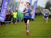 11 December 2016; Cian McPhillips, Longford A.C, Co. Longford, on his way to winning the Boys U15 3500m race during the Irish Life Health Novice & Juvenile Uneven Age National Cross Country Championships at Dundalk I.T. in Co. Louth. Photo by Seb Daly/Sportsfile