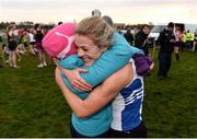 11 December 2016; Fiona Kehoe, Kilmore A.C, Co. Cavan, celebrates with her mother Mary Kehoe, after winning the Novice Women's 4000m race during the Irish Life Health Novice & Juvenile Uneven Age National Cross Country Championships at Dundalk I.T. in Co. Louth. Photo by Seb Daly/Sportsfile