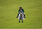 22 July 2016; Bertram Allen, Ireland, competes on Hector van D'Abdijhoeve during the Furusiyya FEI Nations Cup presented by Longines at the Dublin Horse Show in the RDS, Ballsbridge, Dublin.  Photo by Cody Glenn/Sportsfile