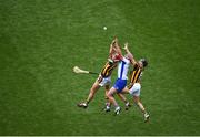 7 August 2016; Michael Walsh of Waterford in action against Cillian Buckley, left, and Conor Fogarty of Kilkenny during the GAA Hurling All-Ireland Senior Championship Semi-Final match between Kilkenny and Waterford at Croke Park in Dublin. Photo by Daire Brennan/Sportsfile