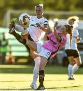 25 August 2016; Linda Douglas of Wexford Youths WFC in action against Ana Alekperova of Gintra during the UEFA Women’s Champions League Qualifying Group game between Wexford Youths WFC and Gintra at Ferrycarrig Park in Wexford. Photo by Matt Browne/Sportsfile