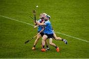 20 August 2016; Seán O'Riain, left, and Andrew Jamieson-Murphy of Dublin in action against Darragh Dolan of Galway during the Bord Gáis Energy GAA Hurling U21 Championship Semi-Final game between Dublin v Galway at Semple Stadium in Thurles, Co Tipperary. Photo by Piaras Ó Mídheach/Sportsfile